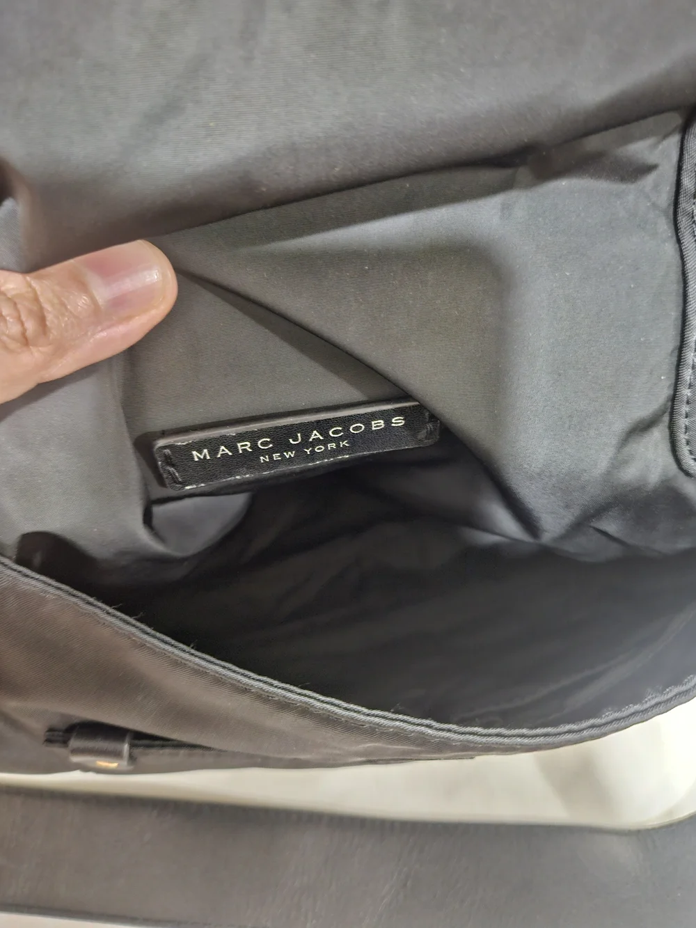 Marc Jacobs Black Nylon Crossbody Bag with Gold Hardware